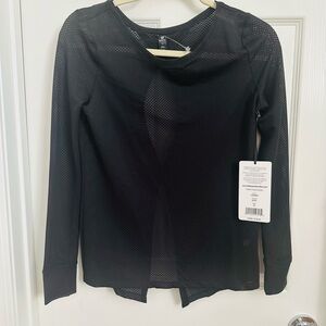 90 Degree By Reflex Black Fitted Long Sleeve Blouse